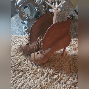 Brown Lace-Up Ankle Boots